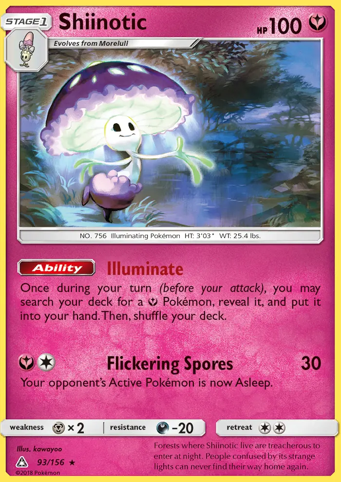 Shiinotic, Pokémon card