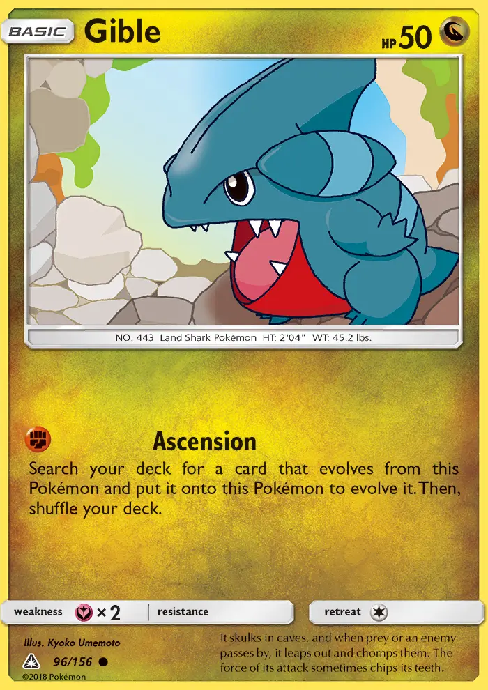 Gible, Pokémon card