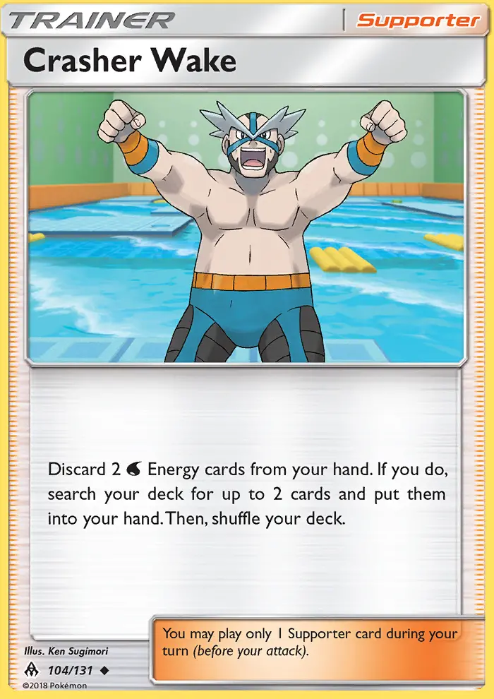 Crasher Wake, Pokémon card