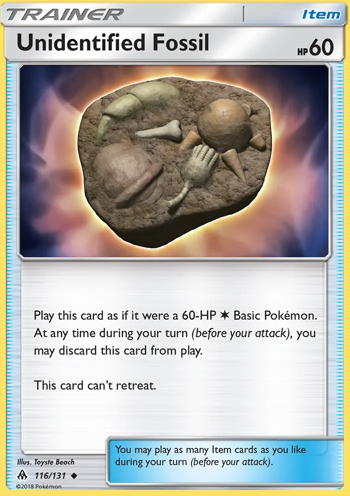 Unidentified Fossil, Pokémon card