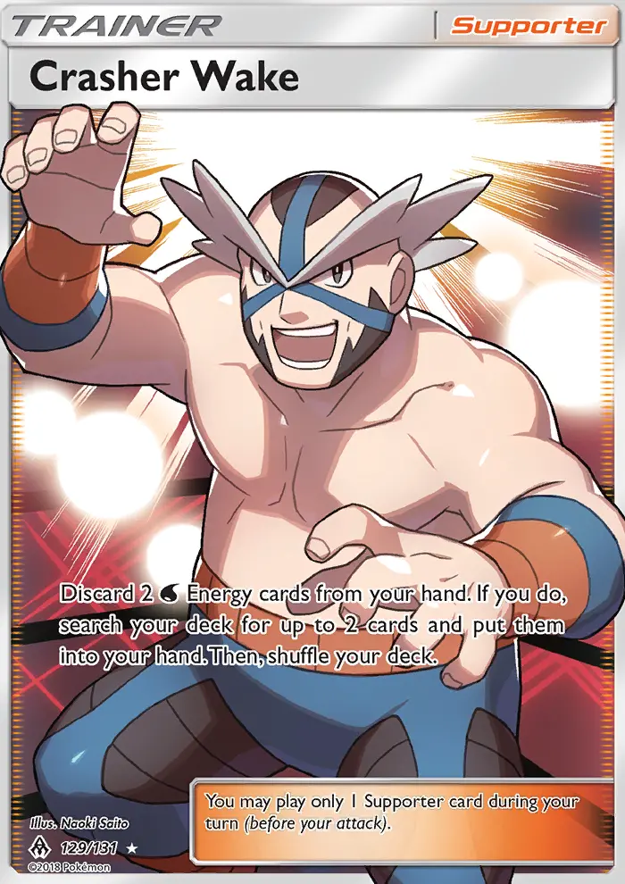 Crasher Wake, Pokémon card