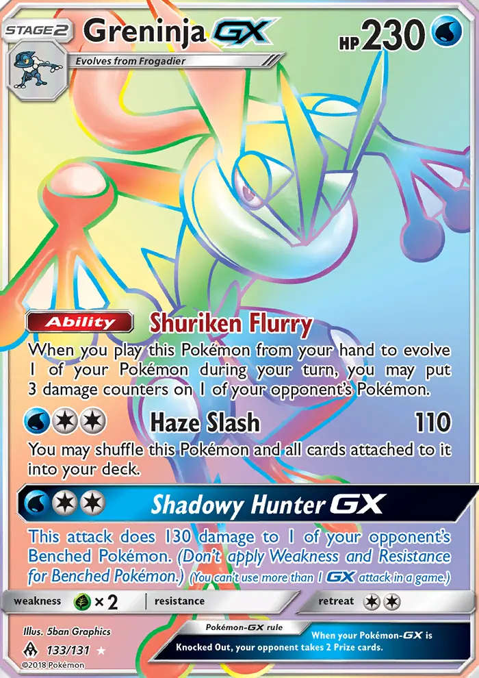 Greninja GX, Pokémon card
