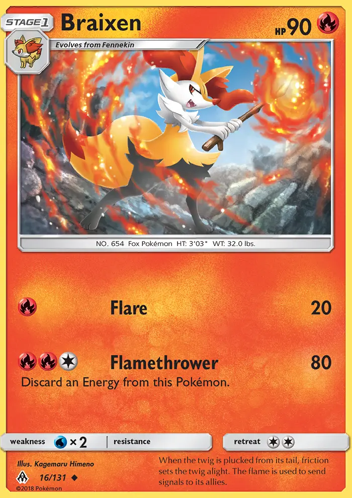 Braixen, Pokémon card