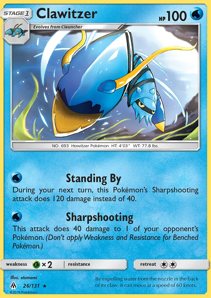 Clawitzer, Pokémon card
