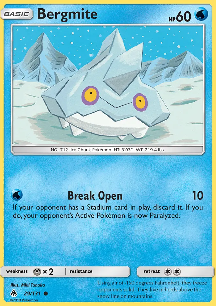 Bergmite, Pokémon card
