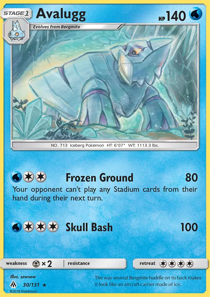 Avalugg, Pokémon card