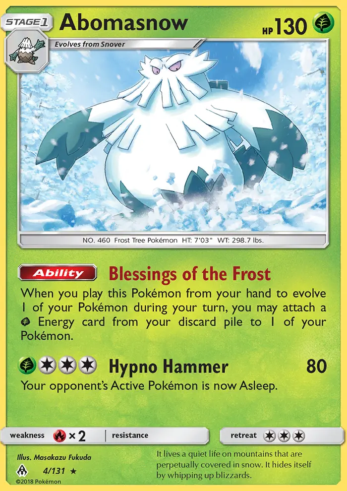 Abomasnow, Pokémon card