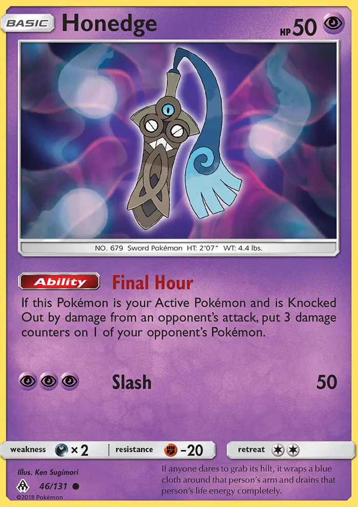 Honedge, Pokémon card