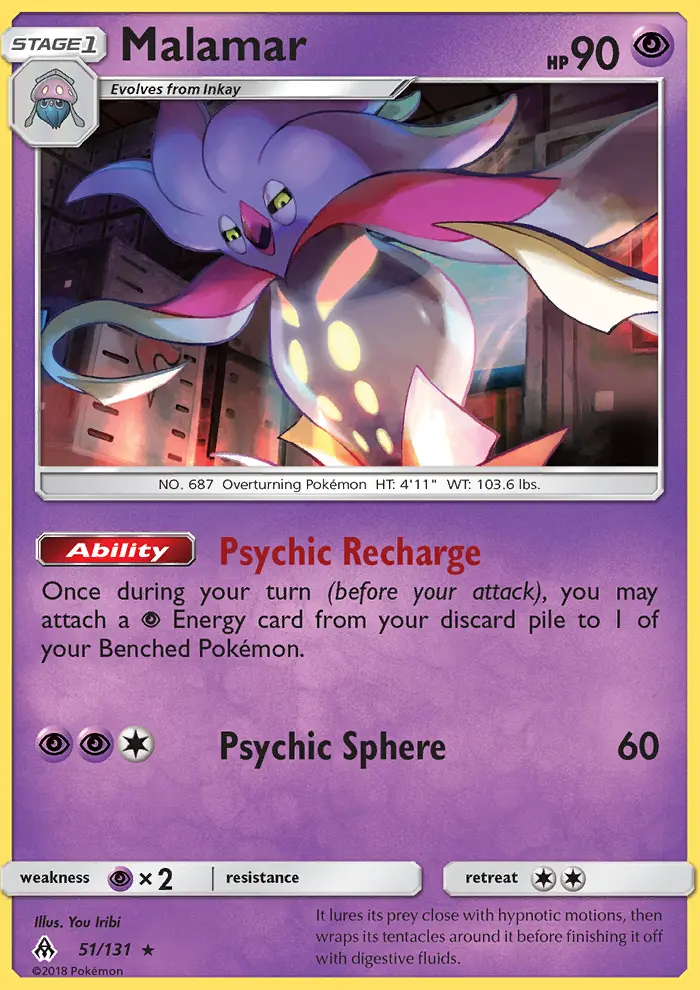Malamar, Pokémon card