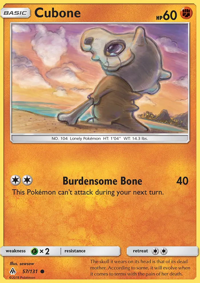 Cubone, Pokémon card