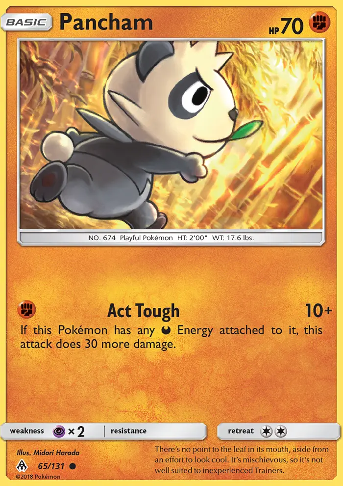 Pancham, Pokémon card