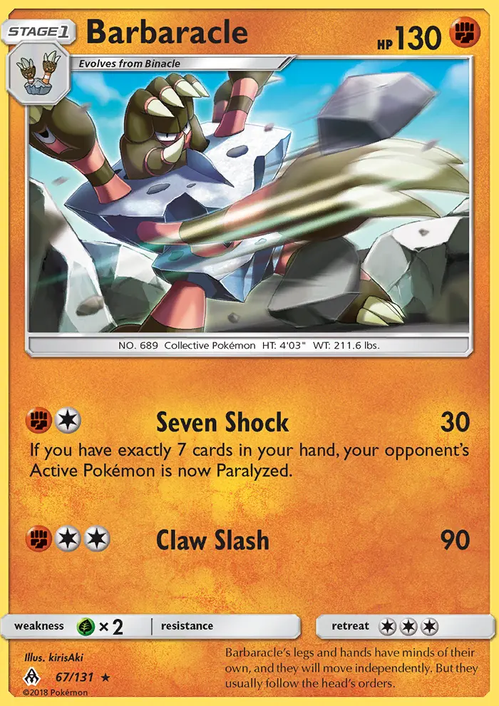 Barbaracle, Pokémon card