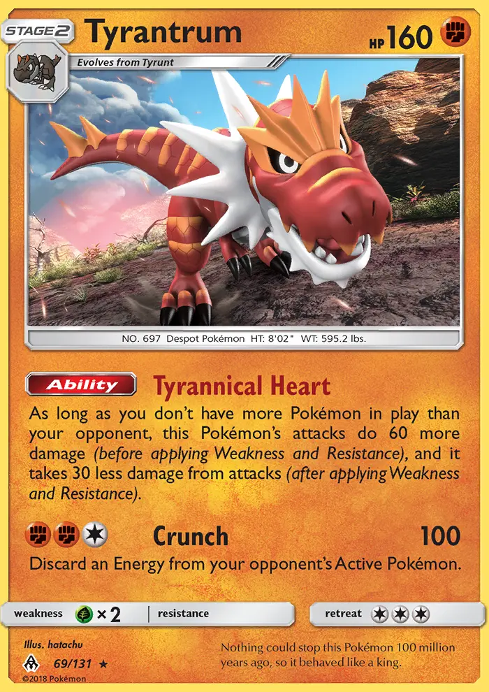 Tyrantrum, Pokémon card