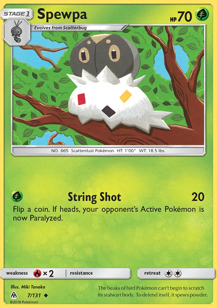 Spewpa, Pokémon card