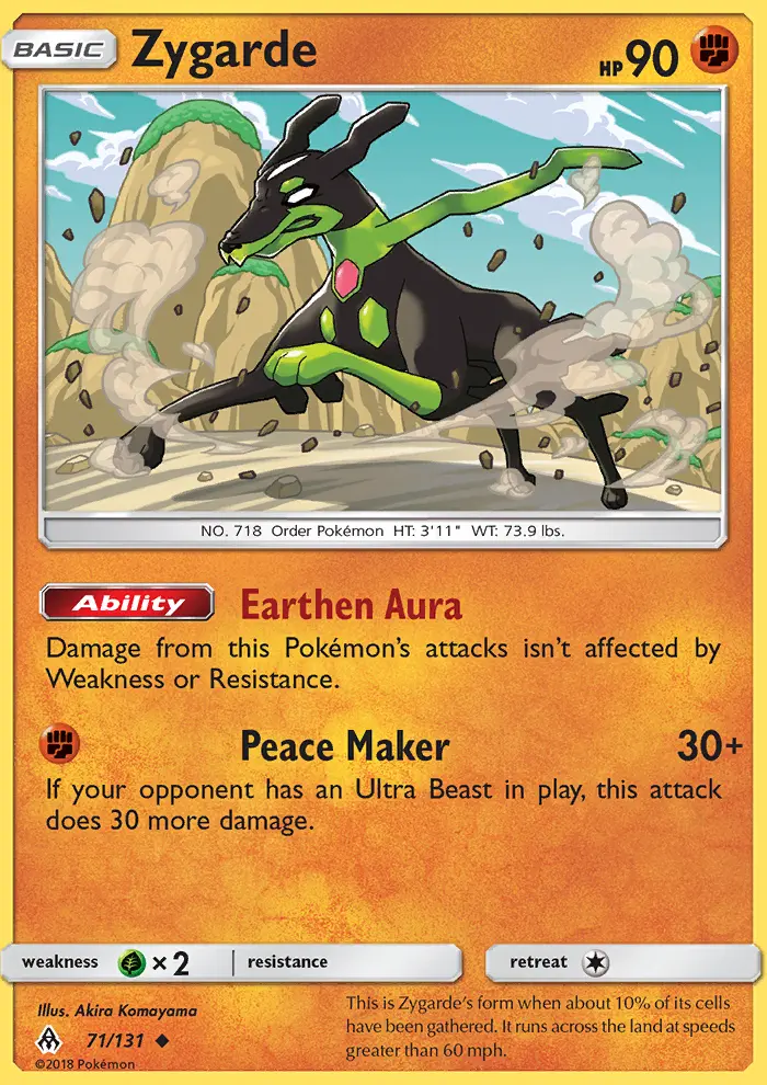 Zygarde, Pokémon card