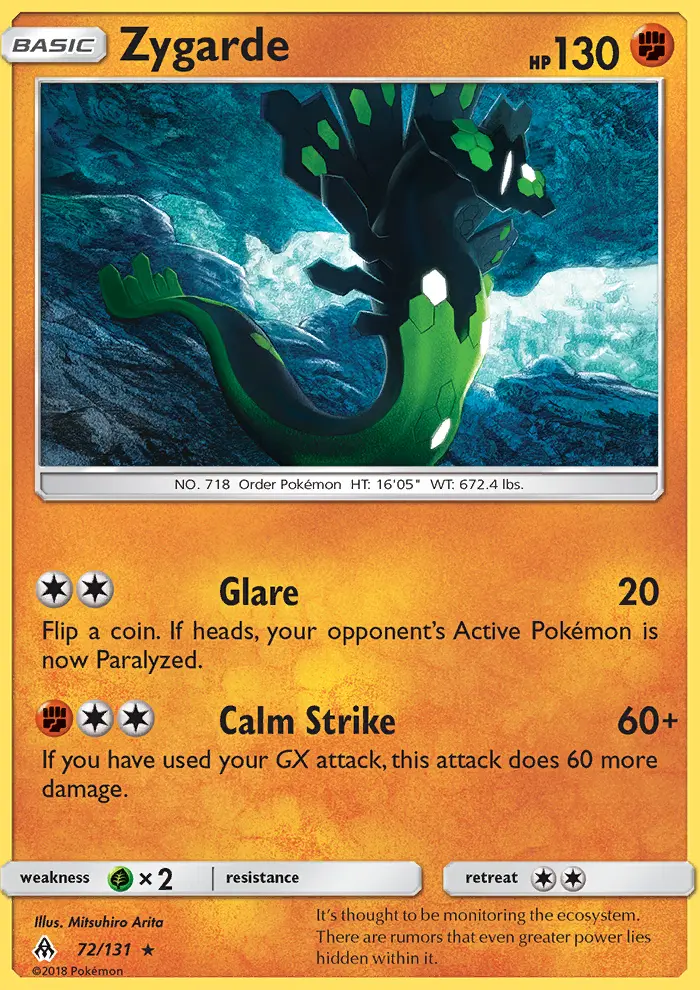 Zygarde, Pokémon card