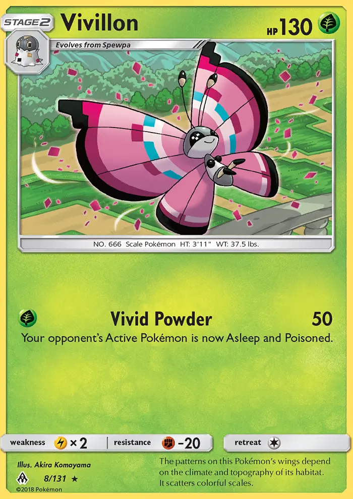 Vivillon, Pokémon card