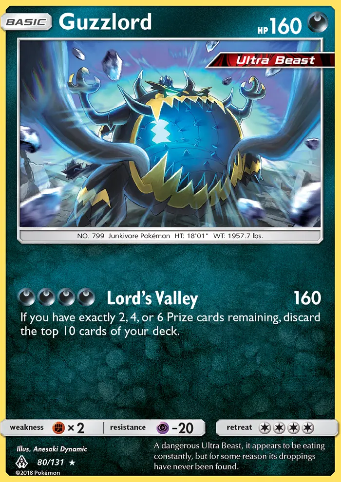 Guzzlord, Pokémon card