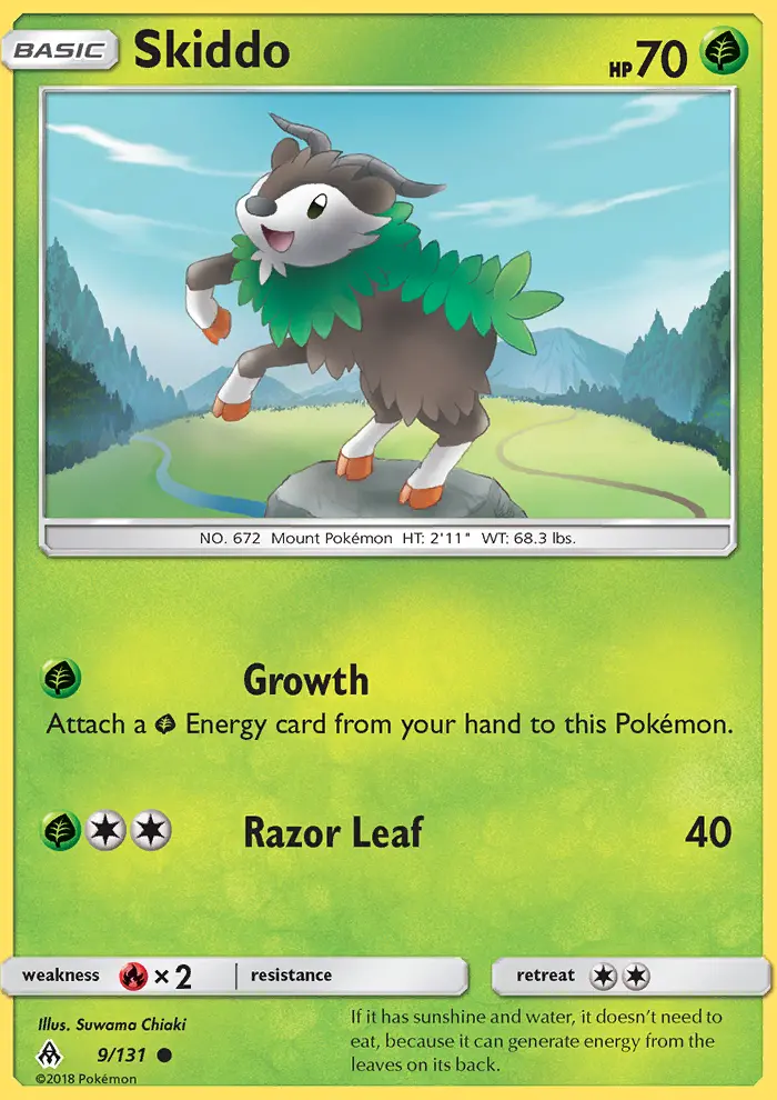Skiddo, Pokémon card