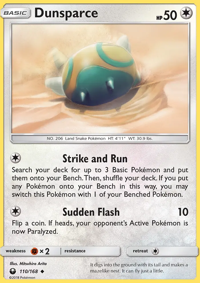 Dunsparce, Pokémon card