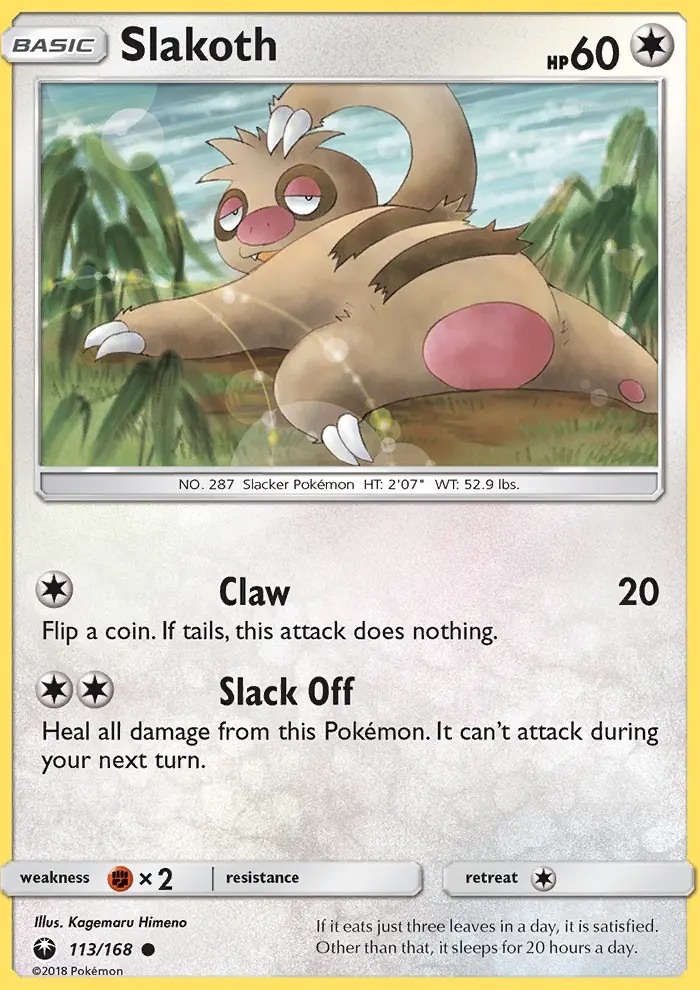 Slakoth, Pokémon card