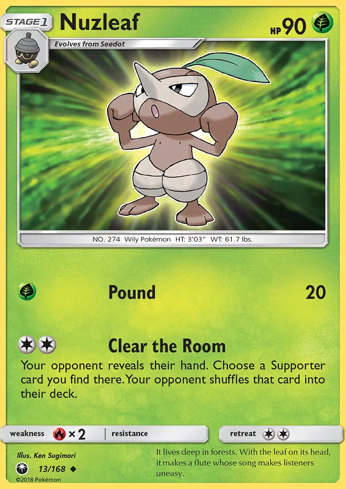 Nuzleaf, Pokémon card