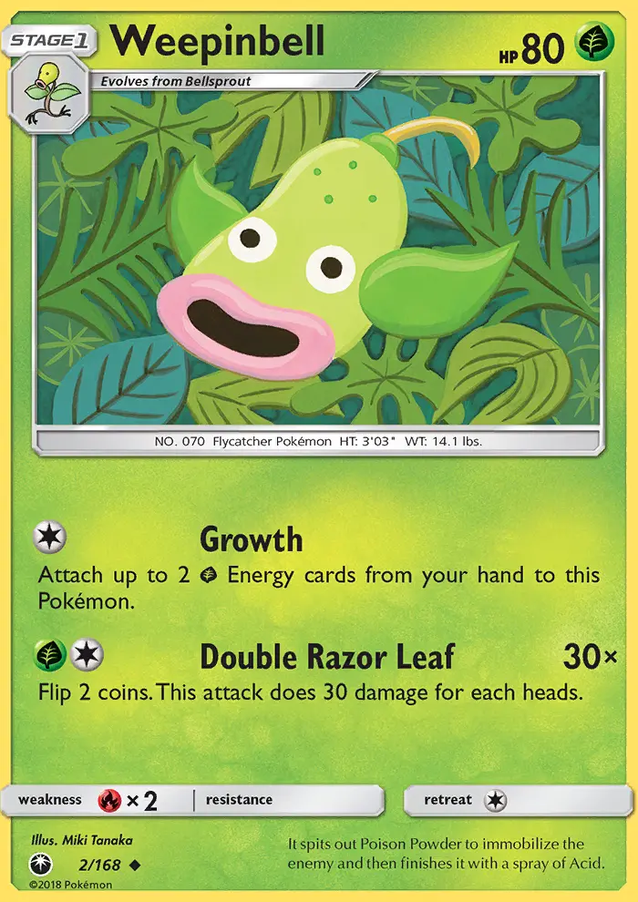 Weepinbell, Pokémon card