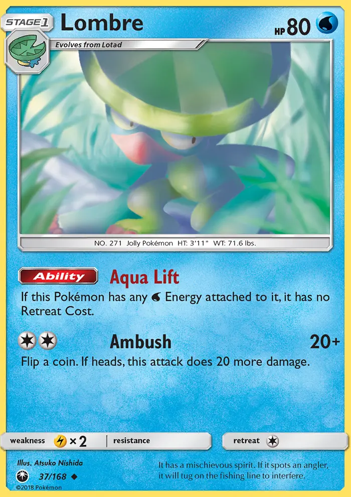 Lombre, Pokémon card