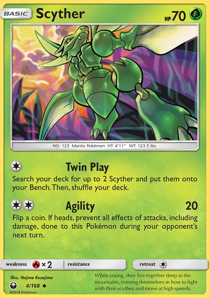 Scyther, Pokémon card