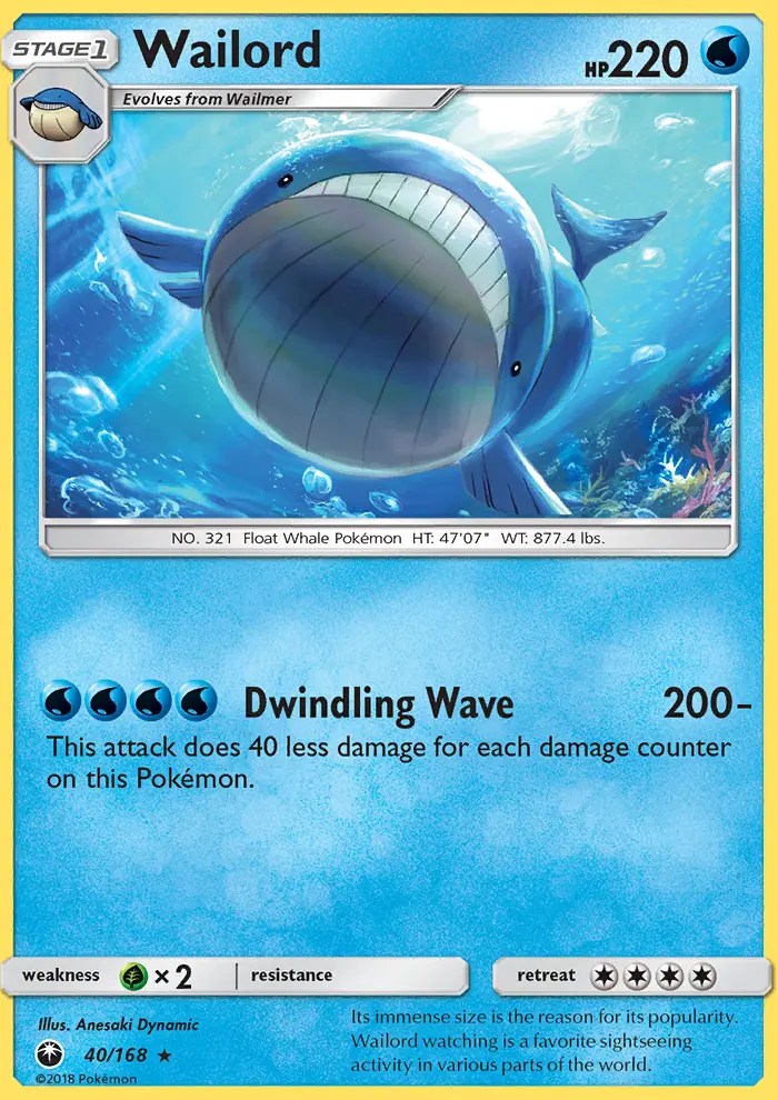 Wailord, Pokémon card