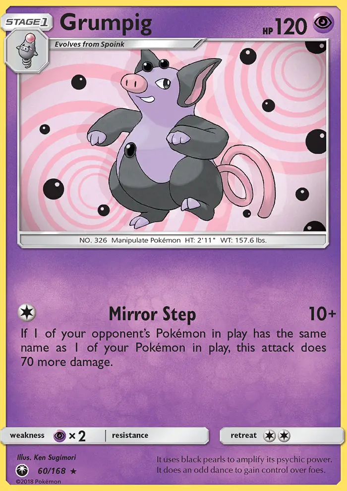 Grumpig, Pokémon card