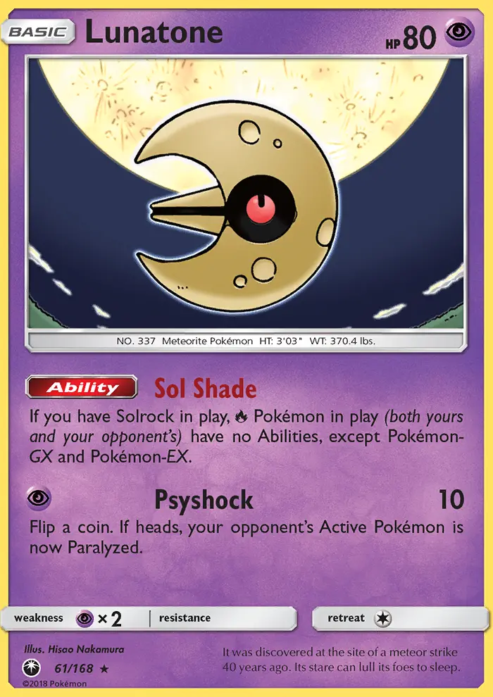 Lunatone, Pokémon card