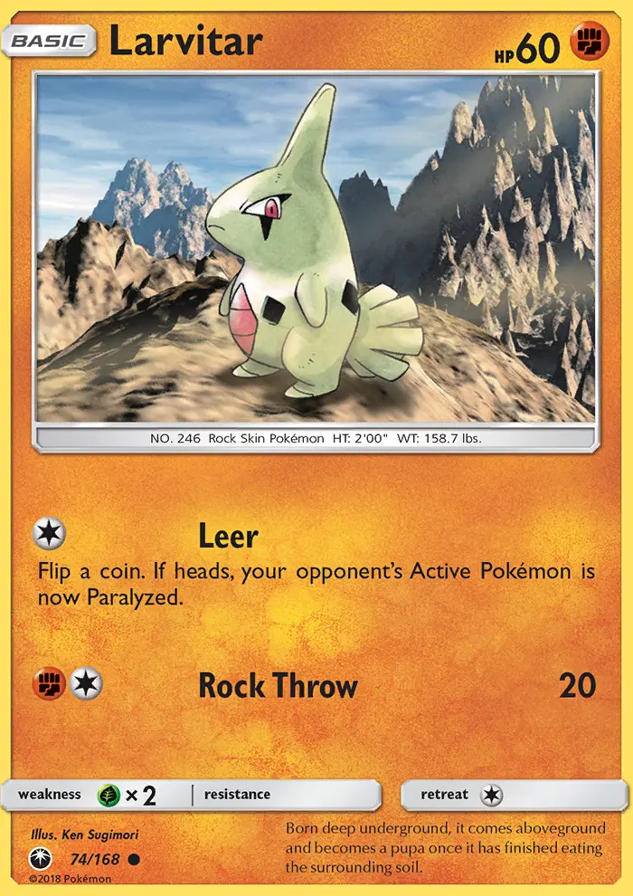 Larvitar, Pokémon card