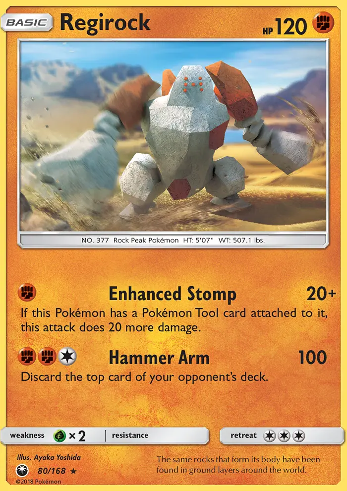 Regirock, Pokémon card