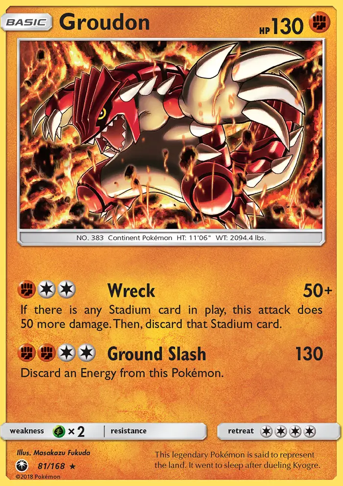 Groudon, Pokémon card