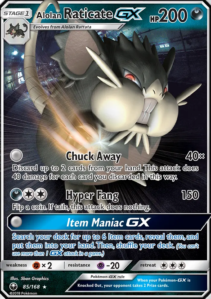 Alolan Raticate GX, Pokémon card