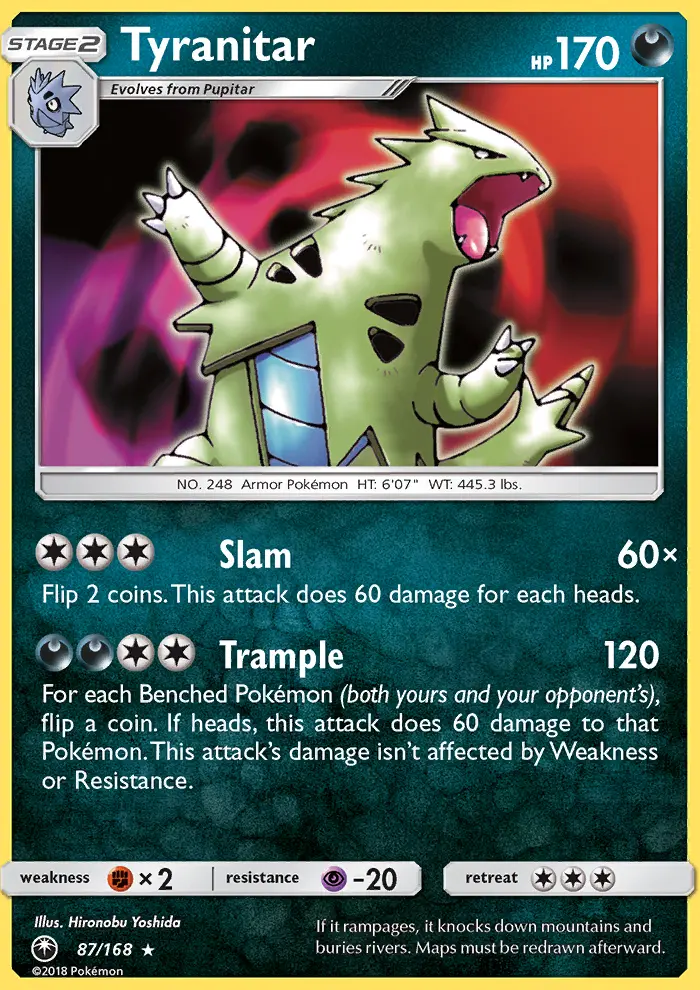 Tyranitar, Pokémon card