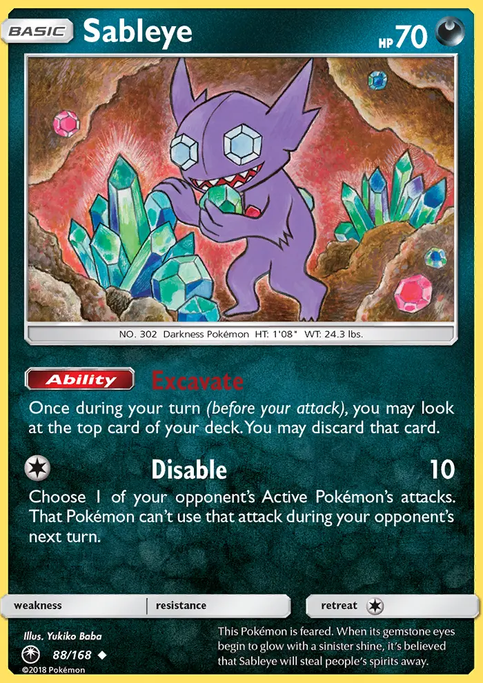 Sableye, Pokémon card