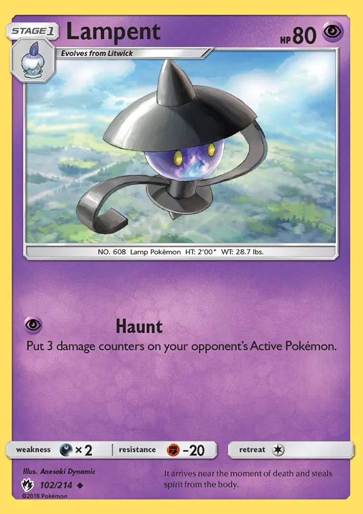 Lampent, Pokémon card
