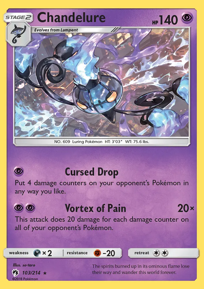 Chandelure, Pokémon card