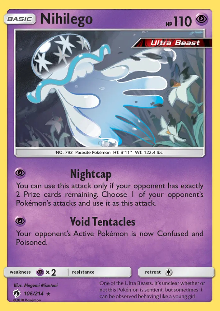 Nihilego, Pokémon card