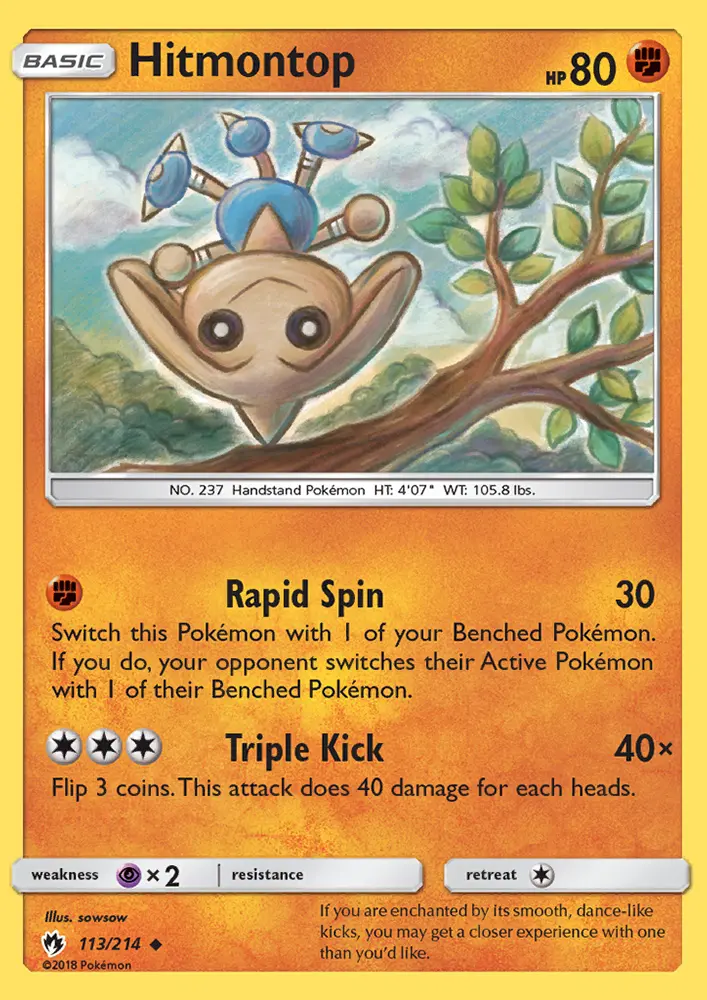Hitmontop, Pokémon card