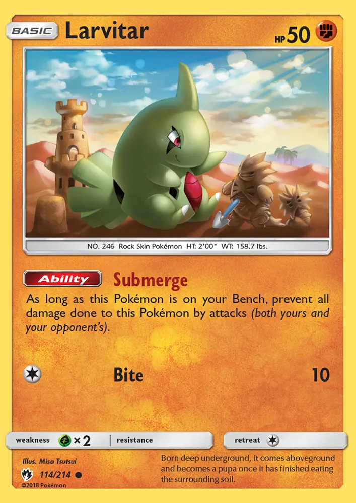 Larvitar, Pokémon card