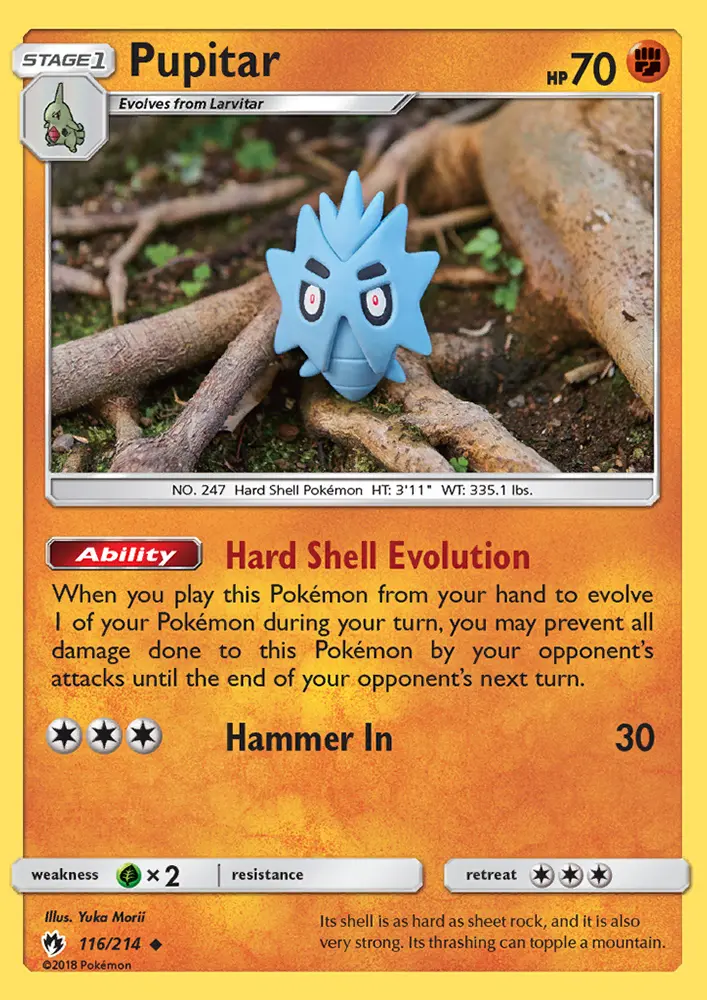 Pupitar, Pokémon card