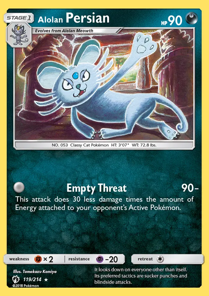 Alolan Persian, Pokémon card
