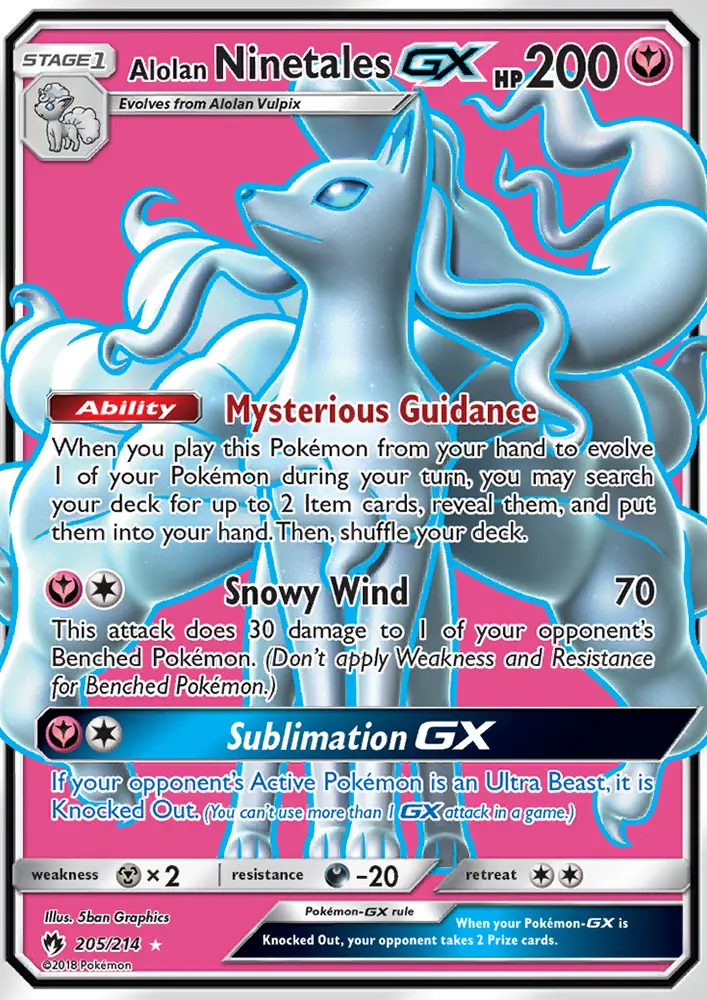 Alolan Ninetales GX, Pokémon card