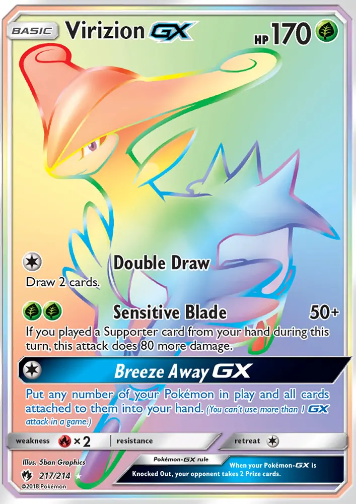 Virizion GX, Pokémon card
