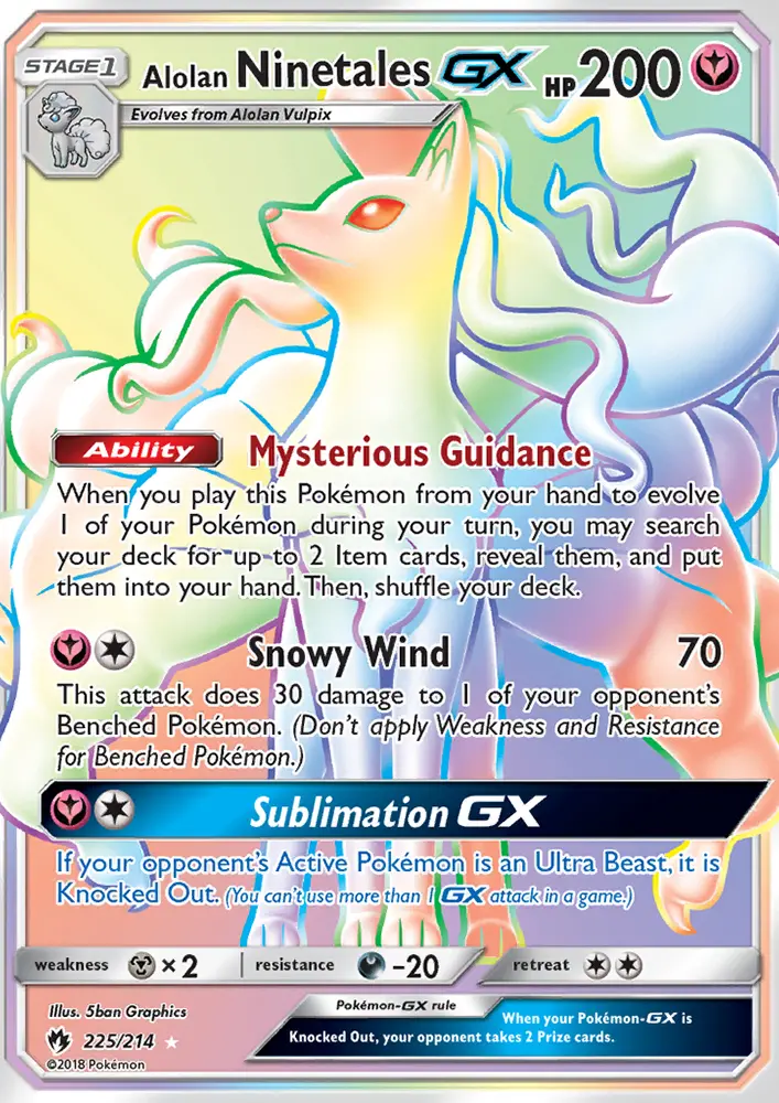 Alolan Ninetales GX, Pokémon card