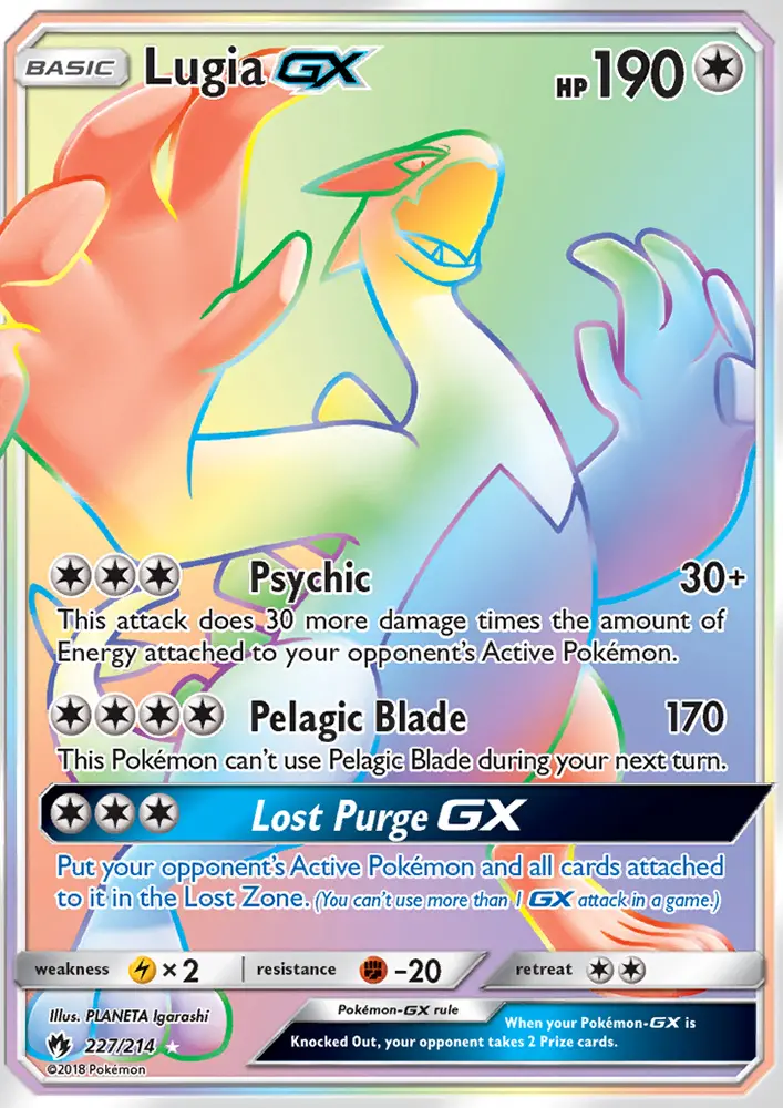 Lugia GX, Pokémon card