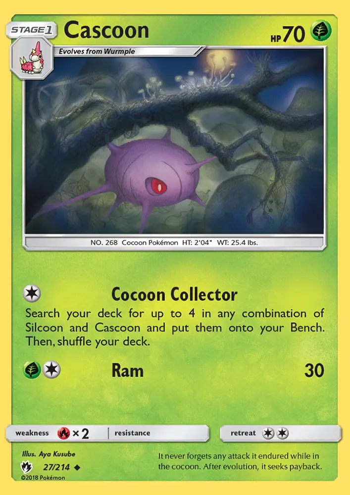 Cascoon, Pokémon card